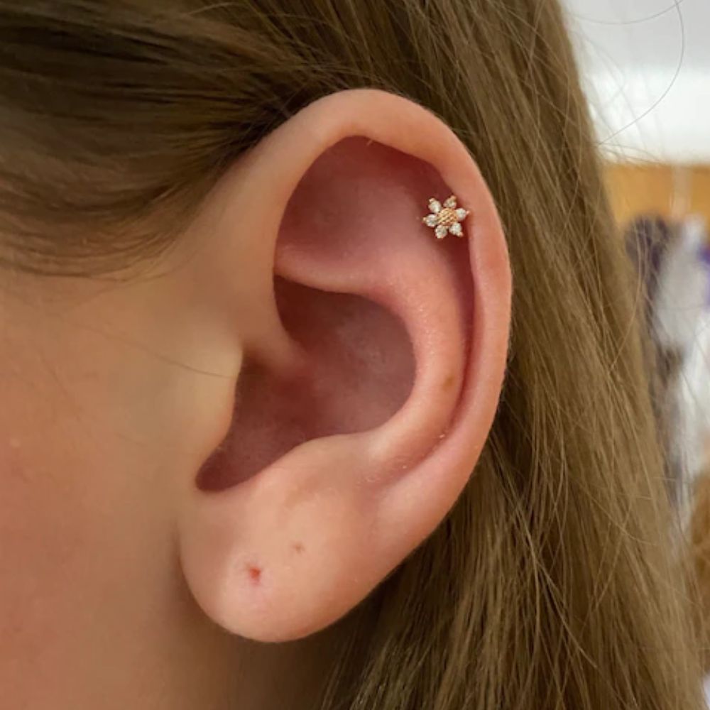 MINI SUNFLOWER CARTILAGE EARRINGS (PAIR)