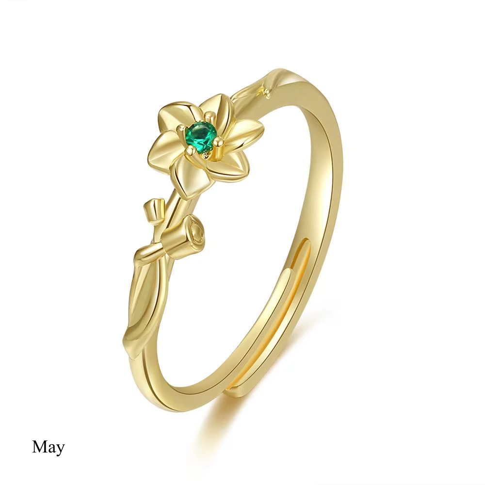 BIRTH FLOWER RING (ADJUSTABLE)
