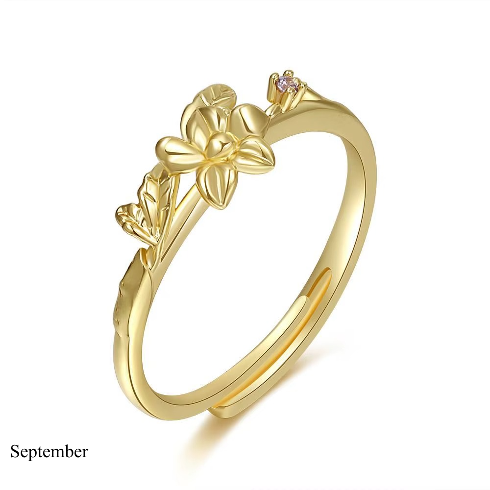BIRTH FLOWER RING (ADJUSTABLE)