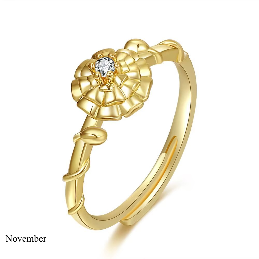 BIRTH FLOWER RING (ADJUSTABLE)