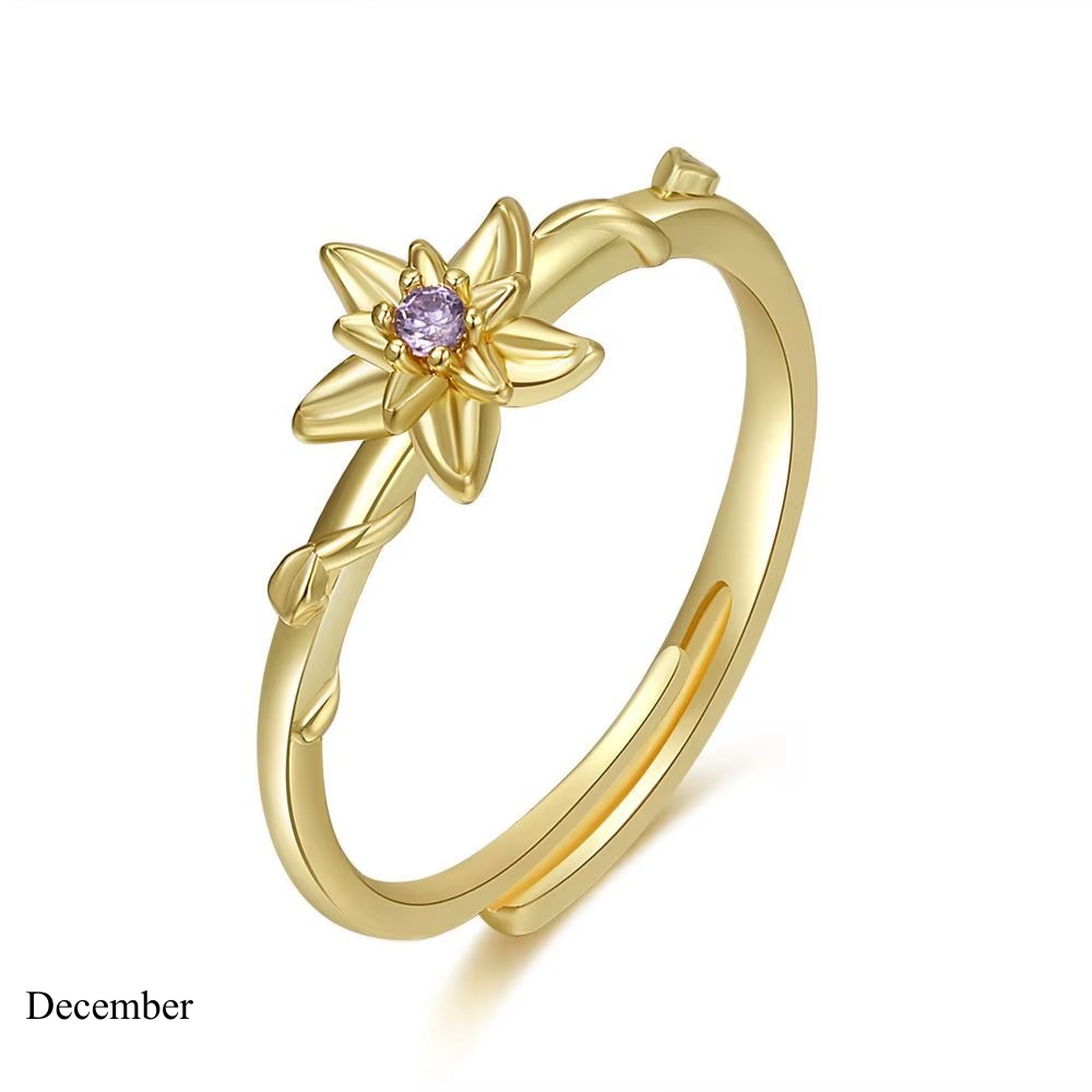 BIRTH FLOWER RING (ADJUSTABLE)