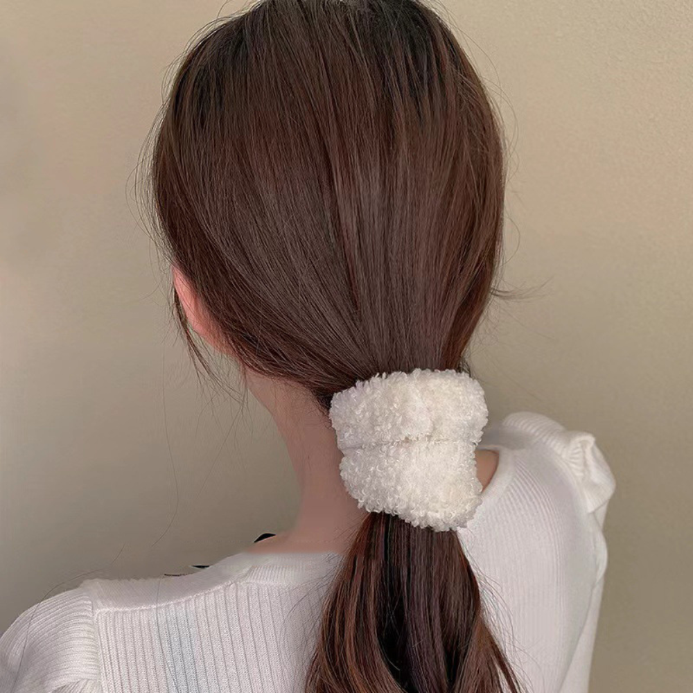 FUZZY HAIR SCRUNCHIES (7 PIECES BUNDLE)
