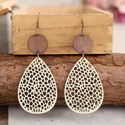 VINTAGE HOLLOW EARRINGS (PAIR)