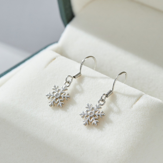 SNOWFLAKE DANGLE EARRINGS (PAIR)