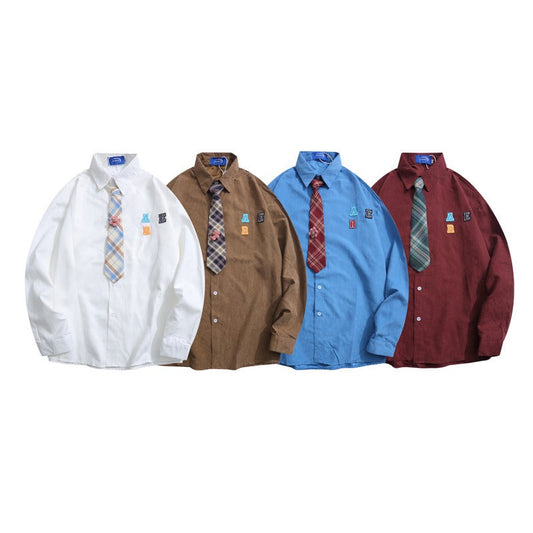 “Little Sun Flower Tie” Men's Long Sleeve Shirt