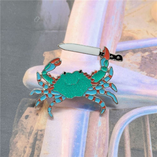 STABBY CRAB ENAMEL PIN