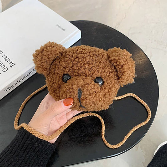 FLUFFY BEAR HEAD BAG