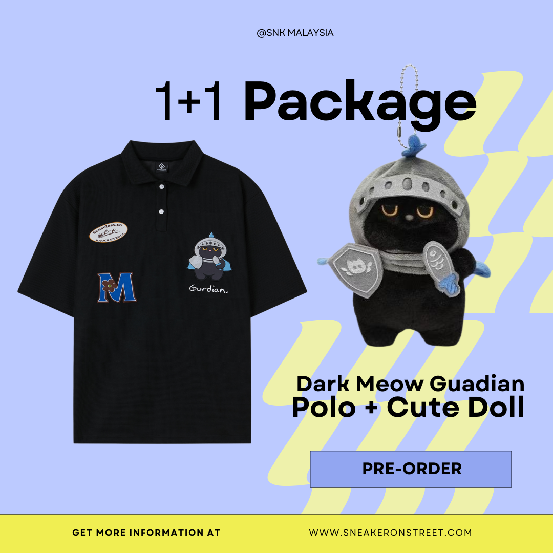 [Special Limited] “Dark Meow Guardian” 250G Men's Oversized Polo