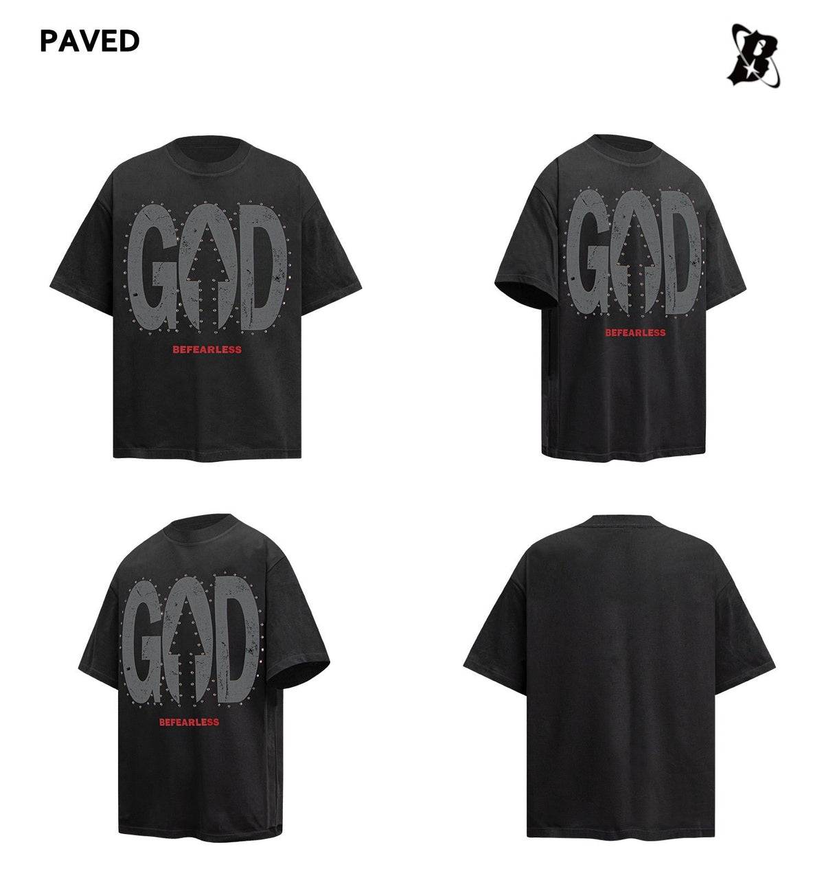 "Fearless God" 270G Men's Oversized Tee