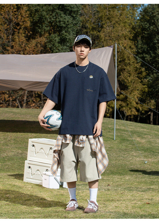 "Secret Vibe" Couple Oversized Pocket Tee